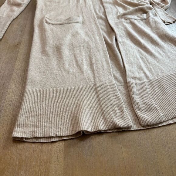 Veronica Beard Danzie Longline Cardigan Small Beige Wool Blend Lightweight - Picture 7 of 11